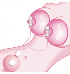 Japan GALAKU Nipple Breast Cup Massager Vibrators (Chargeable - Transparent)